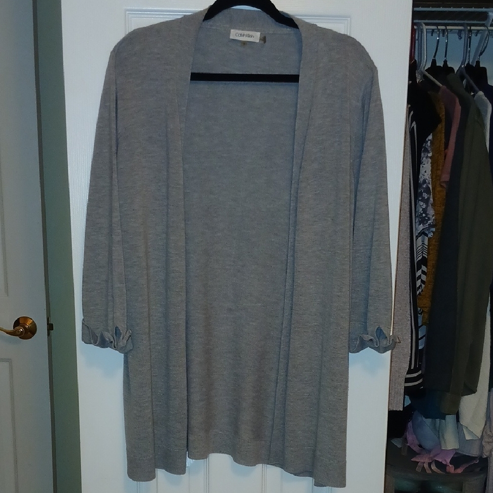 Calvin Klein Gray Cardigan Women's Large